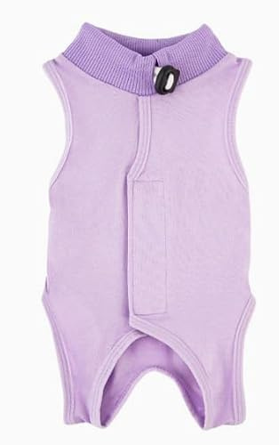 FooYee Cat Recovery Suit, Cat Onesie Post Surgery, Recovery Suit for Abdominal Wounds or Skin Diseases, Cat Vest After Surgery Female, Surgery Recovery Suit for Kitten Spaying(Purple, M)