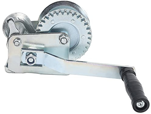 UPALDHOU Cabrestante Manual de Acero Al Carbono Duradero, Herramienta de Bobinado de Manivela de Carga de 600 Libras para Cabrestante de Remolque