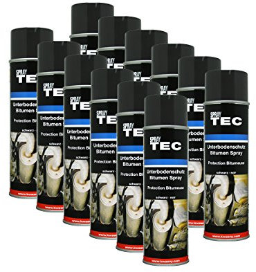 12x KWASNY 235 500 Auto-K Spray TEC Unterbodenschutz Bitumen schwarz 500ml