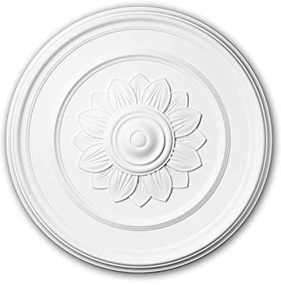 PRO[f]home® - Rosace 156012 Élement pour plafond Élement décorative style Art Nouveau blanc Ø 53,3 cm Profhome