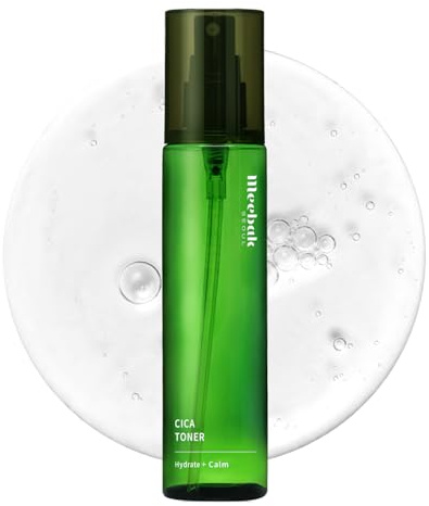 Meebak CICA Toner Spray | Korean Face Mist | Facial Spray with Centella Asiatica & Vitamin E | Soothing Face Toner for Sensitive, Oily, and Combination Skin | 4 fl oz