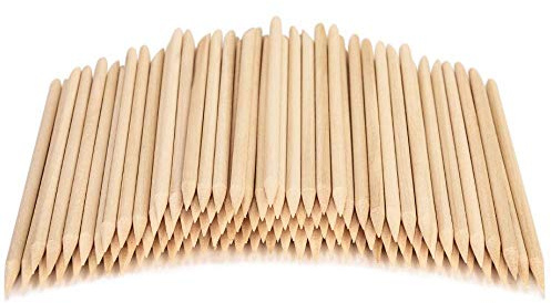 roomir 100PCS Orange Sticks for Nails 4.5 Inch - Wooden Cuticle Pusher & Remover Set - Non-Toxic, Skin-Safe - Wood Tools for Manicure & Pedicure - Disposable Set for Home & Salon - Won't Break Easily
