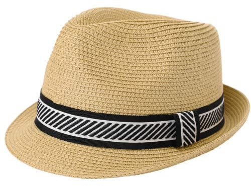 Comhats Unisex Summer Panama Fedora Trilby Straw Sun Hats for Men Women Safari Beach Hat Packable XS-XXXL (UK, Alpha, XL, 99041a_Beige)