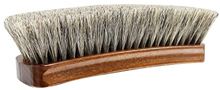 Birch Spazzola per scarpe di alta qualità, 100% crine di cavallo, lucidante per scarpe e calzature in pelle lucida [media, 150 mm x 50 mm x 17 mm] (peli di cavallo naturale)