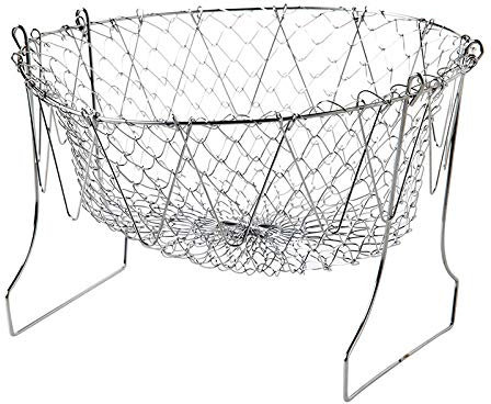 CanEve sz Strainers for Kitchen Foldable Steam Rinse Strain, Stainless Steel Folding Frying Basket Colander Sieve Mesh Strainer Kitchen Cooking Tools Accessories. Basket