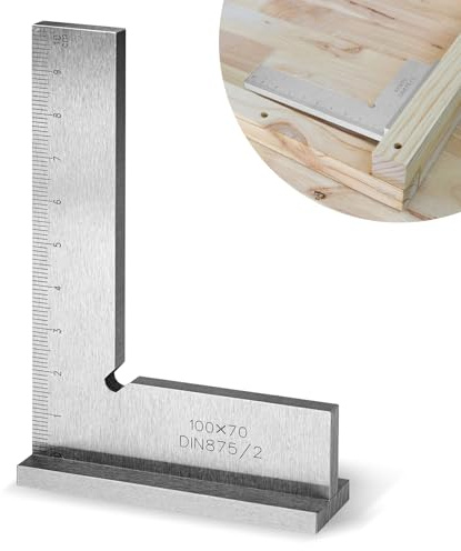 Square Right Angle Blocks, 90 Degree Precision Right Angle Ruler, 100x70mm L Shape Square Ruler with Scale for Engineer, Carpenter, Craftsmen, Roofer, Machine Set-Up, Laboratory Use