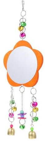 GALPADA Hühnerspiegel Spielzeug Mit Glöckchen Aus Bruchfestem Holz Und Acryl Hängend Für Hühner Und Haustiere Käfigdekoration