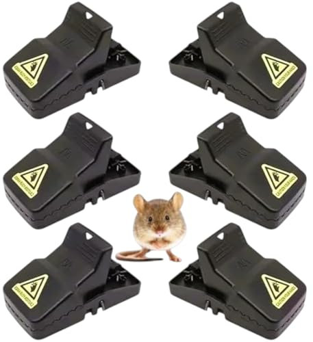Mausefalle 6er Set – Wiederverwendbare Schlagfallen für Haus & Garten (Innen/Außen) – Effektiv gegen Mäuse ohne Gift – Hygienisch & Schnell – Für Keller, Garage, Wohnung