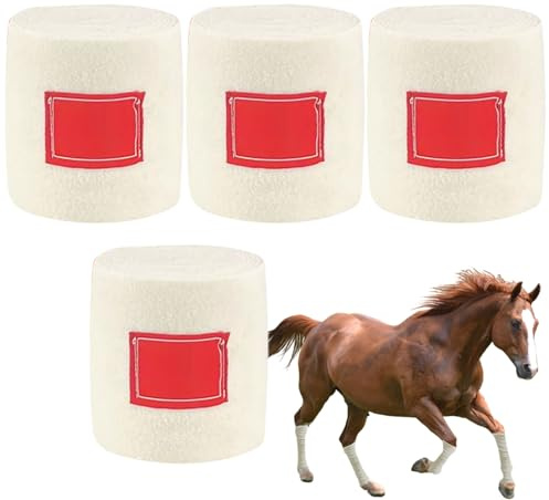 Youding Bandage Vétérinaire pour Cheval - Bandage Auto-Adhésif pour Cheval - 4 Bandes de Protection Souples pour Équitation Soins Écurie Randonnée Équestre Entraînement Récupération