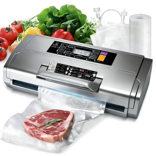 MZROT Vacuum Sealer, Multi Modes Fast-Compact Food Vacuum Sealer Machine (Grey)