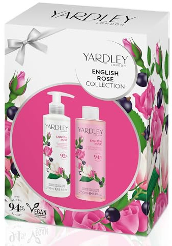Yardley London Body Wash & Lotion Collection - English Rose Essence for Women, Luxury Feel & Timeless British Scent Self Care, Body Wash & Lotion Set with Elegance & Freshness for Gifting