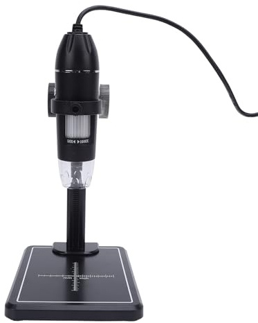 Sxhlseller Microscope Numérique USB avec Support et 8 LED, Fonctions de Caméra de Support, pour beauté et Coiffeur, Identification de Bijoux, Grossissement 1600x