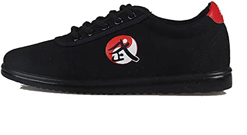Zapatos De Taekwondo, Antideslizantes Artes Marciales, Zapatilla Deporte Boxeo Karate Kung Fu Tai Chi For Hombres Mujeres Niños(Black,43 EU)