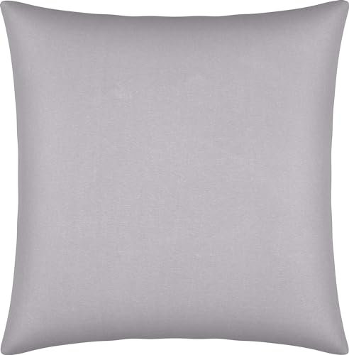 Erwin Müller Kissenbezug, Kissenhülle Single-Jersey Murnau - grau Größe 80x80 cm - bügelfrei, strapazierstark, elastisch, mit Reißverschluss