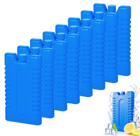 Homewit Set di 8 mattonelle refrigeranti da 210 ml x 8 pezzi, design sottile e leggero, riutilizzabili e durevoli, colore blu