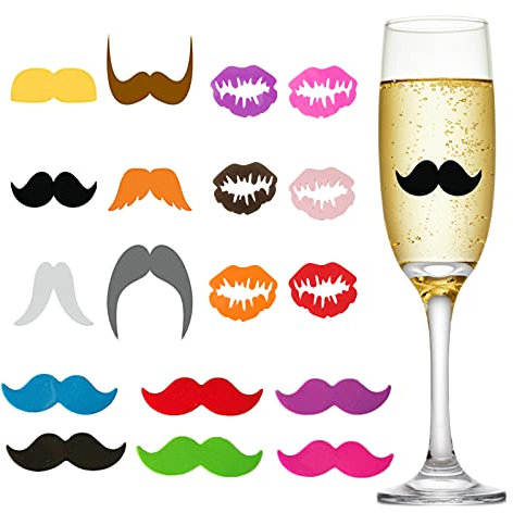 MHwan segna bicchiere, segna bicchieri colorati, 18 pezzi Marcatori per bicchieri da vino riutilizzabili Marcatori per bevande resistenti al calore per decorazioni da bar per feste