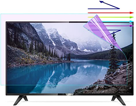 CUNIO Blendfreier TV-Bildschirmschutz für 42-75 Zoll, Innen- und Außenbereich, matt, Kratzfest, Anti-Blaulicht-Schutzfolie für Sony, Samsung, Hisense, LG usw / 55in 1221x689mm