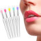 cobee Lot de 5 pinceaux à lèvres en silicone doux avec couvercle, applicateur de rouge à lèvres, baguettes cosmétiques, applicateurs de gommage à lèvres, outil de beauté multifonction pour baume à