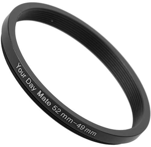 Anillo Reductor, 1 Pieza, Ø 52 a 49 mm de diámetro, Ultra Slim, Montura de Aluminio, para Objetivo de Ø 52 mm y Filtro de Ø 49 mm, Anillo Adaptador, Adaptador de Filtro cámara Reductora