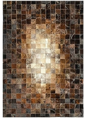 Alfombra de cuero de vaca Patchwork Alfombra de vaca real brasileña Alfombra de área de cuero Decor occidental Alfombra de piel de vaca para dormitorio Sala de estar Comedor Oficina,180×240cm