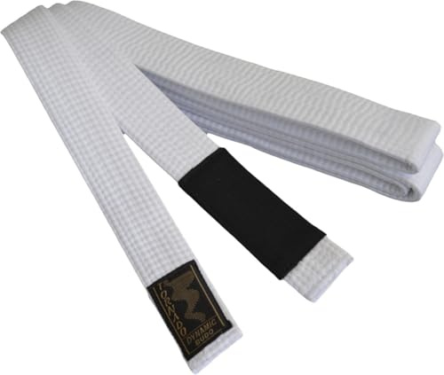 TEKKA BUDO BJJ Ceinture brésilienne Jiu Jitsu Ceinture de couleur blanche, poutre noire 330 cm