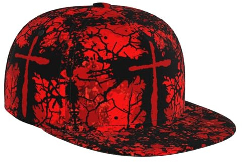 Jesus Cross Snapback Hat for Men Women,Unisex Hip Hop Baseball Cap Flat Bill Brim Hats, Jesus-2, M/One size