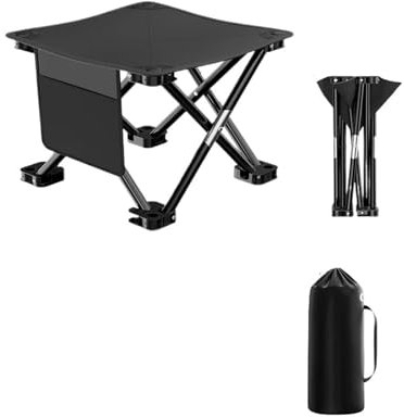 MZSKLW Fiskestol picknickpall camping lätt att bära hopfällbar pall bärbar lätt fiskestol hopfällbar stol campingstol bärbar fiskestol för camping, trädgård, picknick (svart-Large)