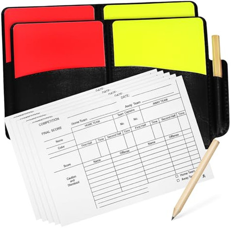 BESPORTBLE Schiedsrichterkarten Mit Tragbarer Geldbörse Fußball Schiedsrichter Zubehör Rote Und Gelbe Karten Bleistift Und Score Blatt Für Offizielle Spiele