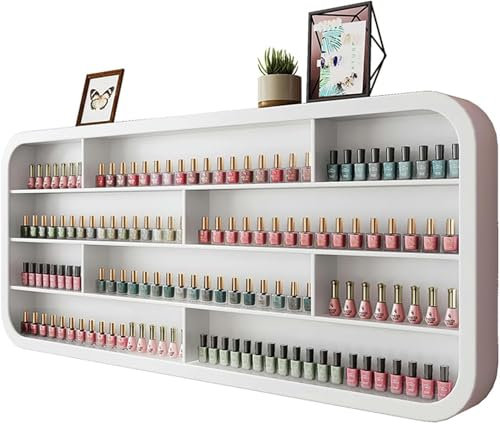 Étagère murale pour vernis à ongles, présentoir en bois et étagère pour parfums et huiles essentielles, solution de rangement peu encombrante pour la maison, le spa et le salon
