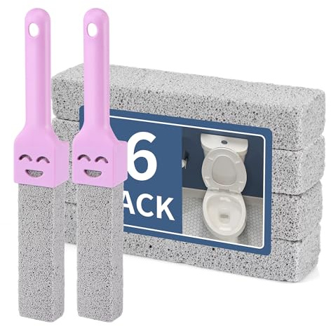 6 Pezzi Pietra Pomice per WC, Cleaning Block WC con 2 Maniglie, Pumice Stone Toilet Cleaner Per Ceramica, Piastrelle, Piscine e Griglie Barbecue