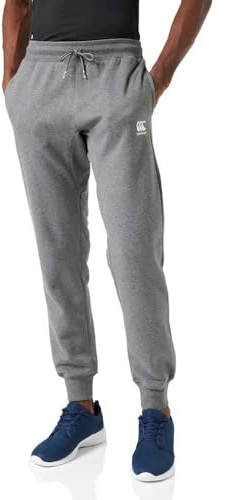Canterbury Men's Tapered Fleece Cuff Pants | Tracksuit Bottoms | Lounge Pants Fleece Joggers, Charcoal Marl, L
