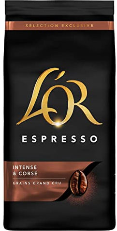 L'OR, 3Kg Café en Grains Espresso, 100% Arabica, Intensité 8, 6x500g