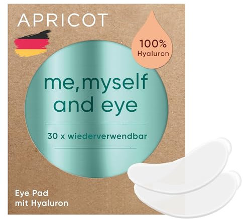 APRICOT beauty & healthcare Eye Pads I Augen Pads mit Hyaluron I Augenpflege mit Hyaluron I Anti Aging für Augen I Anti Falten Pads Gegen Falten I Wiederverwendbare Silikonpads