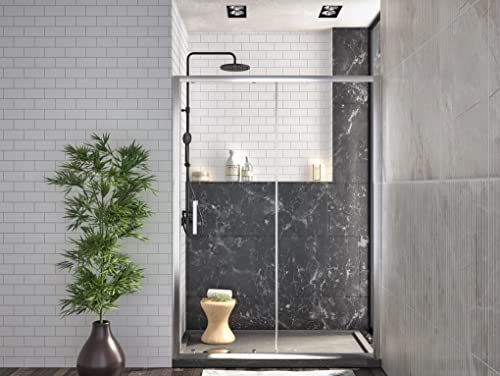 Box Doccia Porta scorrevole apertura laterale nicchia 160 cm - cristallo temperato 6mm altezza 195