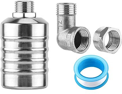 Wasser Schwimmerventil, 1/2 Zoll 3/4 Zoll Edelstahl Schwimmerventil zur Wasserstandskontrolle Automatischer Schwimmerventil Mini-Schwimmerventil für Wassertank Pool Teich