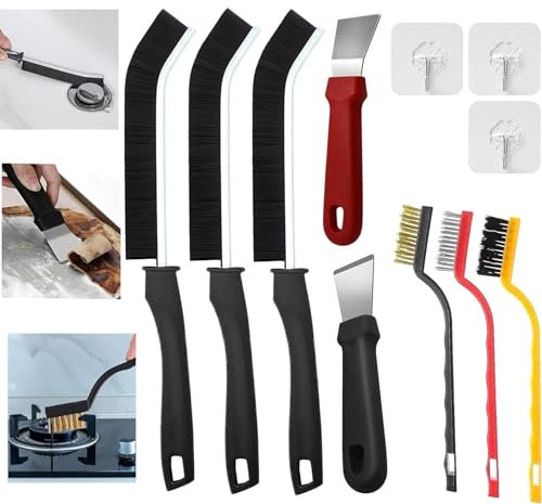 Brosse de Nettoyage des Interstices, Lot de 11 Multifonctionnelle Brosse Nettoyage Salle de Bain, Brosse Joint Carrelage, Brosse a Joint pour Cuisine, Maison, Bain, Toilette, Rainure Fenetre