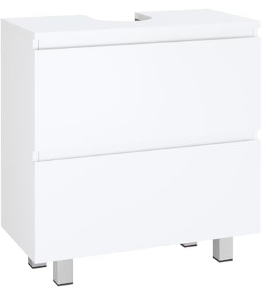 KIMENICH Waschbeckenunterschrank, Badezimmerschrank mit 2 Große Schubladen, Unterschrank Waschbecken mit Füßen, Viel Stauraum, 60 x 30 x 56 cm, Weiß