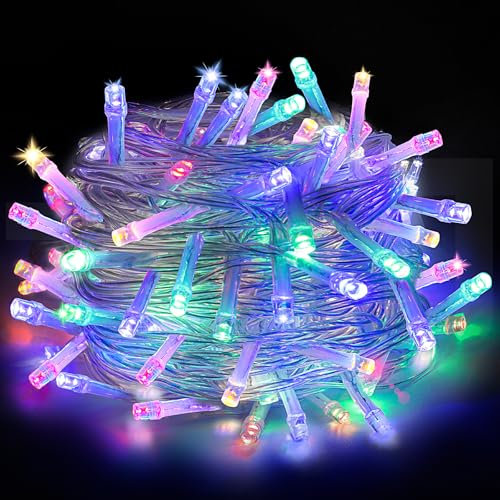CNMTCCO Fairy Lights, 50 LEDs Battery Operated String Lights for Indoor Outdoor Bedroom Lighting, Wedding Decor, Party, Garden, Christmas, Tree Decoration (5M/16.4FT Multicolor)