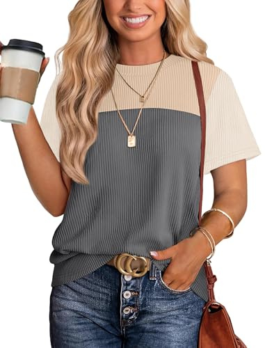Womens Tops Trendy Short Sleeve Shirts for Women Blouses Dressy Casual Cute Boho Womens Summer Tops Travel Teacher Cruise Outfits Resort Wear 2026 Plus Size Spring Beach Vacation Clothes Maternity