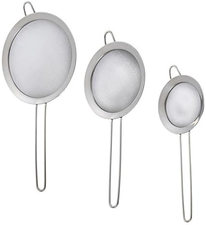 MAGICLULU 3stücke Teiliges Mehlsieb Und Filterlöffel Für Küche Von Mehl Und Flüssigkeiten Assortierte Farben Praktisch Für Zuhause Und