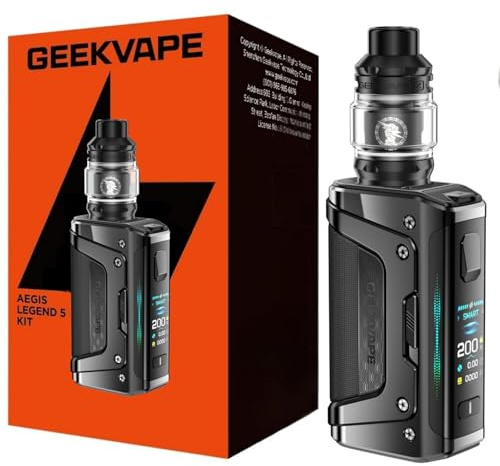 Geekvape Aegis Legend 5 Mod Kit | 200W TC Box Mod (Battery Not Include) Vape with Z Sub Ohm Tank 5.5ml Vaper Z Coil Vaporizer No Nicotine