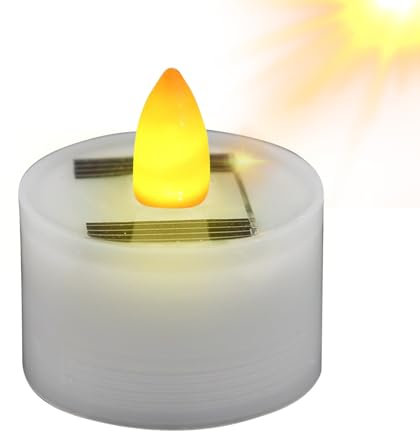 Genérico Velas Solares Parpadeantes - Luz De Té Impermeable | Velas Solares Para Exteriores | Decoración Del Hogar Al Aire Libre Para Jardín, Camping, Decoración De Interiores