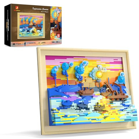 JMBricklayer Art Impression Sunrise Construction Kit LED avec 1514 Pièces, Tableau 3D à Assembler 70016, Décoration Bureau et Salon, Activité Créative Adultes et Adolescents