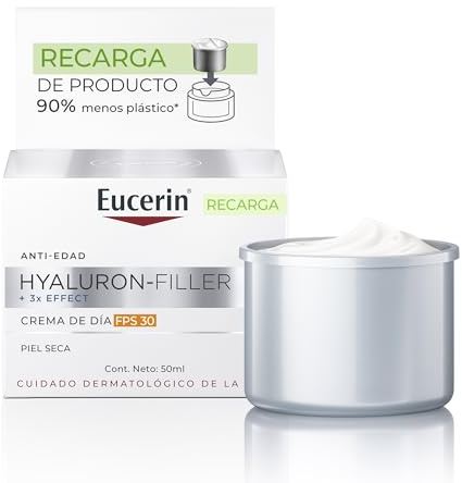 Eucerin Hyaluron Filler, Anti-Falten-Tagescreme mit LSF 30, Hyaluronsäure, für normale und Mischhaut, 50 ml