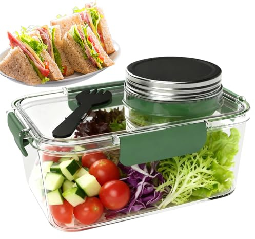 Contenitore per insalata per pranzo - Contenitore per alimenti da 2,5 once con coperchio | Pranzo al sacco da picnic, cucina, viaggio, ufficio, scuola, preparazione dei pasti, spuntino, insalata, cere