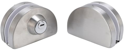 Fdit Serrure de Porte en Verre à Double Boulon en Acier Inoxydable pour Portes Battantes et Coulissantes sans Cadre de 10 à 12 Mm avec 3 Clés pour une Utilisation à la Maison ou au Bureau