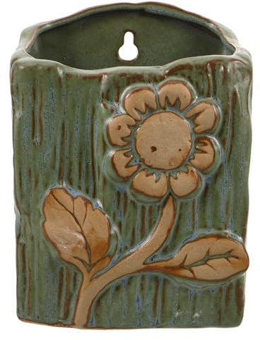 PHENOFICE Vaso sospeso per piante - Vaso rustico in ceramica da parete per interni - Pothos per composizioni floreali da interno ed esterno