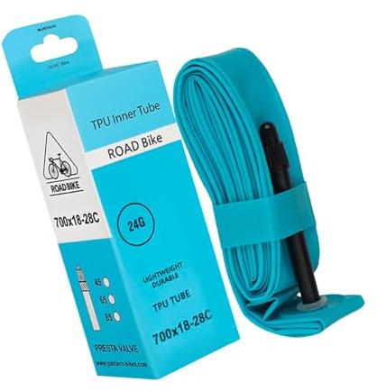 LLHCF Camera d'aria per biciclette da strada, ideale per velocità 700 x 18 28 C, valvola francese, design a tripla sigillatura, resistente alle intemperie, bassa resistenza al rotolamento, camera