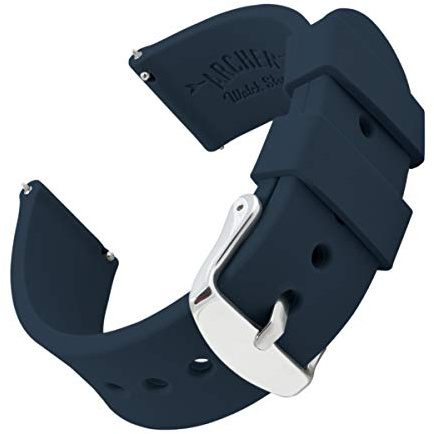 Archer Watch Straps - Bracelets de Montre en Silicone à Dégagement Rapide (Bleu Nuit, 22mm)