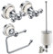 PaulGurkes Bad-Accessoires Set Nostalgie Retro Haken WC-Bürste WC-Papierhalter